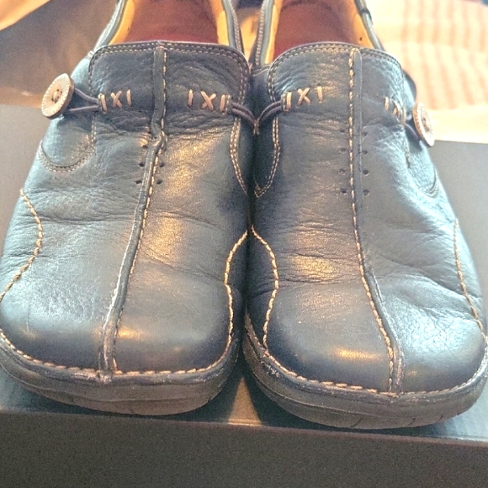 Clarks Blue Leather Shoes